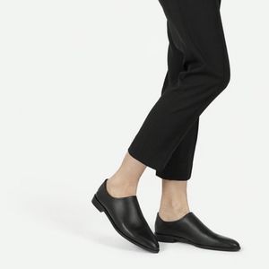 Black Italian leather flats / mules (Everlane)